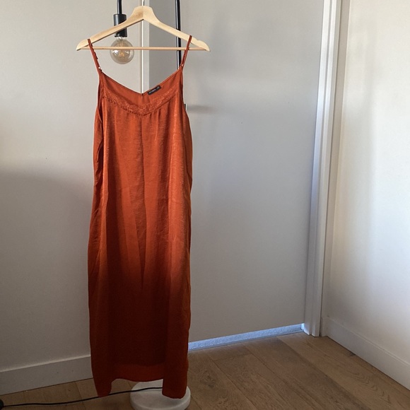Cotton On Dresses Rust Orange Slip Dress Size Large Cotton On Lace Detailing Midi Length